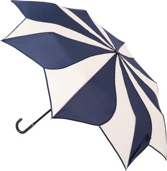 Blooming Brollies Swirl Folding Umbrella - Navy and Cream