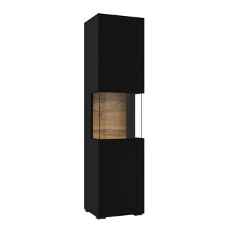 Petits Meubles Vitrina 1 puerta paneles hdf negro y madera