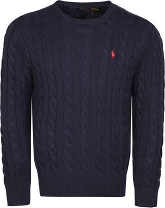 Ralph Lauren Huntsman Blue Cotton Cable-Knit Sweater