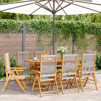vidaXL Vidaxl - Sillas De Jard&iacute;n Reclinables 8 Uds Madera Maciza Acacia Gris