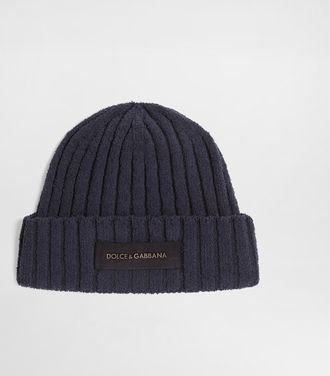 Dolce & Gabbana Rib-knit Hat - Man Hats And Gloves Blue Tgu
