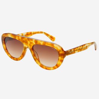 Freyrs Eyewear Jetsetter Aviator Sunglasses In Honey Tortoise