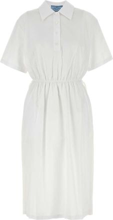 Prada Witte Poplin Hemdress