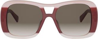 Celine Triomphe 55mm Gradient Pilot Sunglasses in Pink /Other /Gradient Brown at Nordstrom