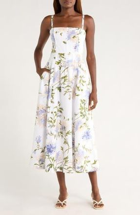 Reformation Katarin Linen Dress in Serenity at Nordstrom Rack, Size 12