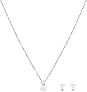 Swarovski Matrix Set Pearl Rhodium Shiny White