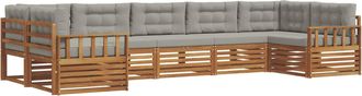 vidaXL Conjunto De Sof&aacute;s De Exterior 7 Uds. Gris Natural Y Claro Vidaxl
