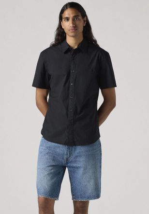 Levi's Kurzarmhemd LEVIS SS BATTERY HM, Herren, Gr. XL, N-Gr, schwarz (jet schwarz), Web, Obermaterial: 98% Baumwolle, 2% Elasthan, schmal, Hemden Kurzarmhem