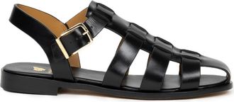 Bobbies Romane Flat Sandals in Absolute Black at Nordstrom, Size 6.5
