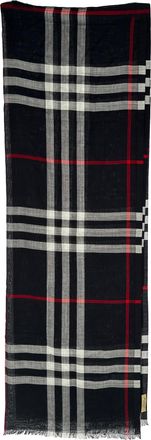Burberry Burberry geruite sjaal met franjes in veelkleurige wol