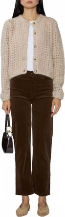 Frame Denim Plush Ribbed Cardigan In Mauve