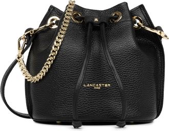 Lancaster Rugzak Alba Double Zwart Naakt - Dames - Schoudertassen - Zwart - ONE Size - Leer - Tassen