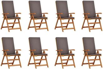 vidaXL Vidaxl - Garden Chair 8 pcs Brown 57 x 71.5 x 104cm Solid Teak wood