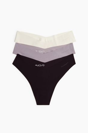 H&M 3er-Pack Sport-Tangas mit DryMove - Purple