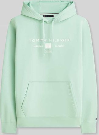 Tommy Hilfiger Regular Fit Hoodie mit Logo-Print in Mint, Gr&ouml;&szlig;e XXL