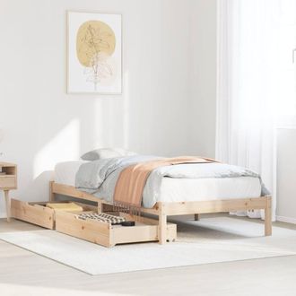 Berkfield Home Bed Frame without Mattress 90x190 cm Single Solid Wood Pine in Brown