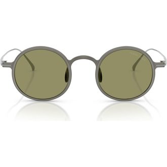 A|X Armani Exchange 46mm Small Phantos Sunglasses in Matte Gunmetal /Green at Nordstrom