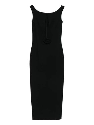 Magda Butrym rosette-detail cut-out maxi dress - women - Elastane/Silk/Elastane/Wool - 38 - Black