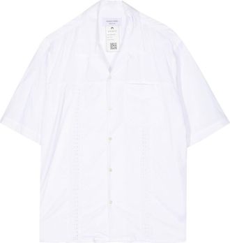 Marine Serre lace-detail cotton shirt - men - Cotton - L - White