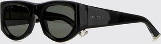 Gucci Occhiali da sole in acetato con montatura stondata e logo lettering