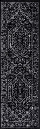 Safavieh Alfombra medall&oacute;n de polipropileno blanco y negro, 76 x 244 cm