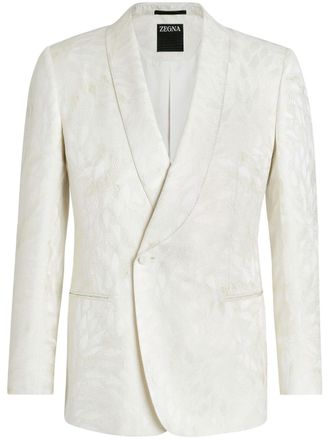 Ermenegildo Zegna jacquard silk-wool evening jacket - Wit