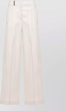 PESERICO straight leg cotton trousers side light detail