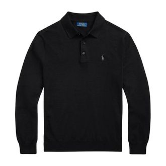 Polo Ralph Lauren Polo in lana merino - male - Polo Ralph Lauren - Polo Shirts - Black - 2XL - Tops