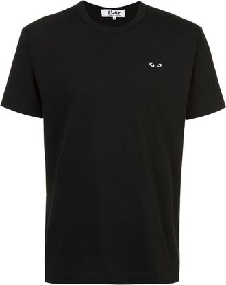Comme Des Gar&ccedil;ons Black Crewneck Heart Logo T-Shirt