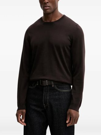 BOSS Leno crew-neck sweater - men - Virgin Wool - S - Brown
