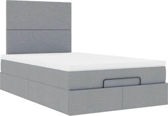vidaXL Vidaxl - Estructura De Cama Otomana Colch&oacute;n Tela Gris Claro 120x200cm