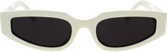 Celine Sunglasses, unisex, White, 54 MM, Geometric Sunglasses with Ivory Frame