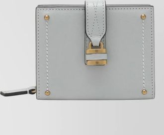 Chlo&eacute; paddington square leather wallet metal hardware