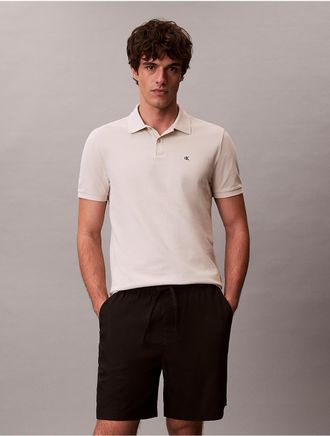 Calvin Klein Jeans Calvin Klein Mens Cotton Pique Classic Polo Shirt - White/Natural - 2XL