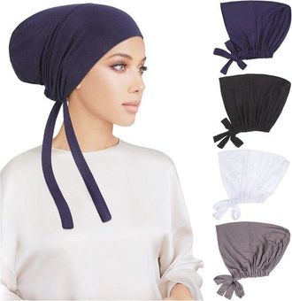 OEM Gorro Interior Para Hijab De 4 Piezas Para Mujer, Pa&ntilde;uelo Interior, Hijab Con Cierre, Gorro Para Dormir, Accesorio C&oacute;modo Y Transpirable
