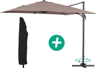 Habitat et Jardin Habitat Et Jardin - Parasol Lateral De Jard&iacute;n Alu sun 3 - Cuadrado - 3 X 3 M - Topo+ Funda Protectora