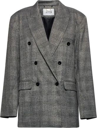 Silvian Heach Blazer met dubbele rij knopen in ruitpatroon - Dames - Blazers - Grijs - XS - Polyester - Jassen