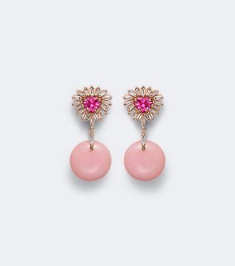Suzanne Kalan 18kt rose gold drop earrings with gemstones