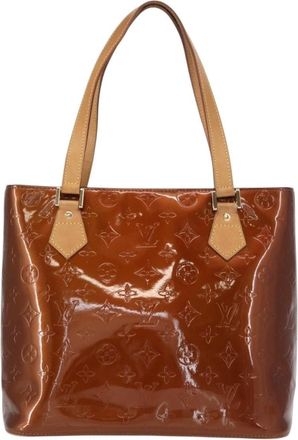 Louis Vuitton Houston Handbag Monogram Vernis Brown Patent_Leather Handbag (Pre-Owned)