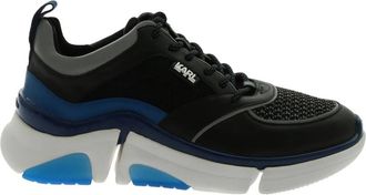 Karl Lagerfeld Black and Blue Venture Sneakers - Heren - Sneakers - Zwart - 44 EU - Leer - Schoenen