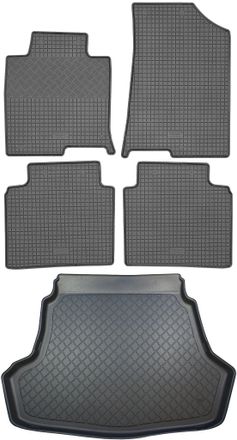 OEM Kia Optima Jf Iv Sed&aacute;n (4 Puertas) Desde Noviembre De 2015. Juego: Alfombrillas De Goma Para Coche + Alfombrilla Para Maletero