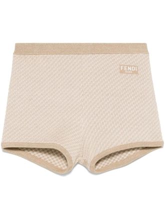 Fendi knitted shorts - women - Silk/Wool/Elastane - 40 - Brown