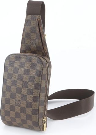 Louis Vuitton Ebene Leather Coated Canvas Pouch Sling Bag (Pre-Owned)