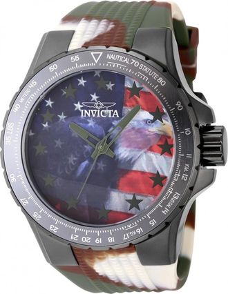 Invicta Aviator Red and White and Blue Dial Mens Watch 48956