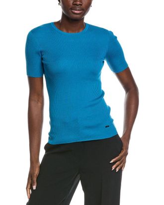 Akris Ribbed Silk-Blend Top