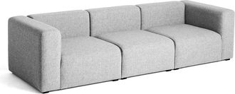 HAY Mags Sofa 3-Sitzer, Kombination 1, hellgrau (Hallingdal 130) (Filzgleiter)