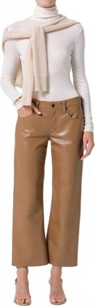 Citizens Of Humanity Faye Vintage Straight Recycle Leather Pant In Pale Toffee