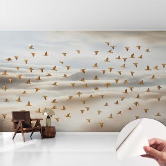 Tulup Carta Da Parati Autoadesiva - Fotomurale Adesivo - Soggiorno Moderno - Resistente - Uccelli In Volo 416x254 Cm