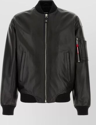 Dsquared2 leather bomber jacket