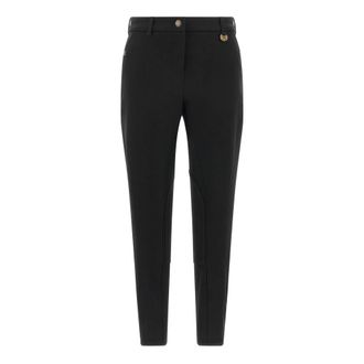 Burberry Anne Stretch Cotton Trousers - female - Burberry - Slim-fit Trousers - Black - 2XS - Trousers